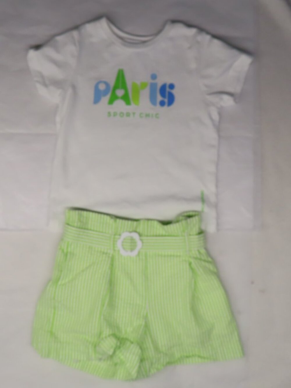 Jacadi Paris top & shorts Seersucker Summer Vacation Classic Child Outfit Beach